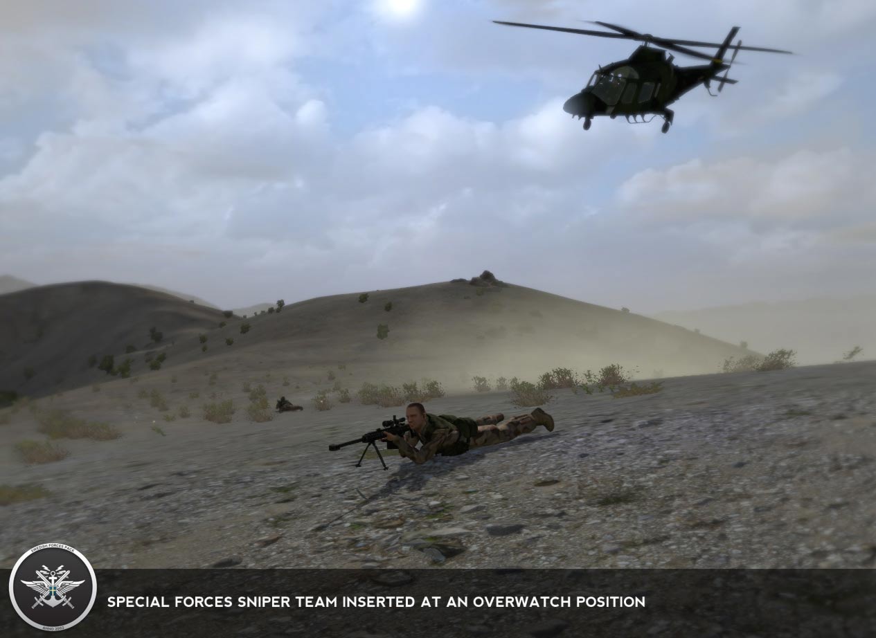 Sniper inserted by helicopter